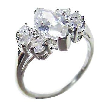 Silver Diamond Simulant Ring