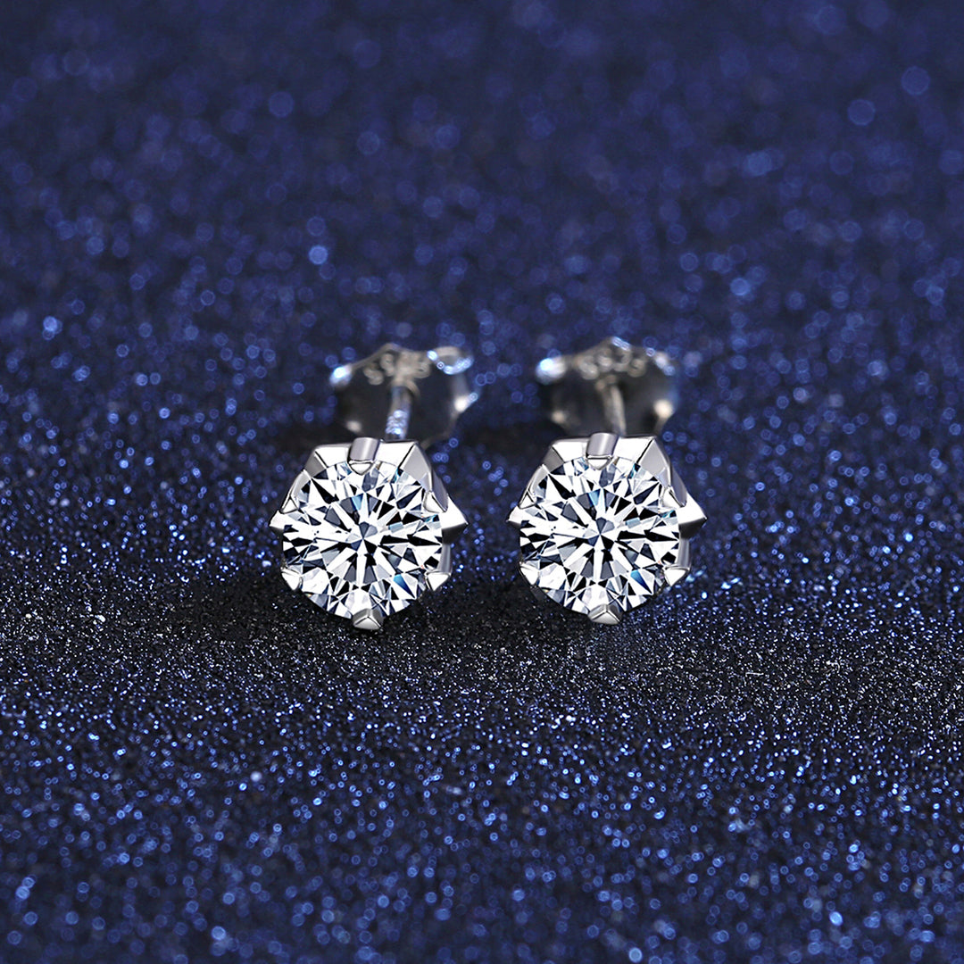 1.9 TCW Moissanite Silver Earrings