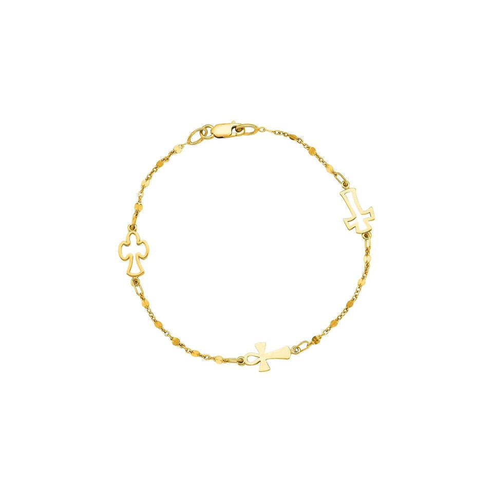 14K Gold Cross Bracelet