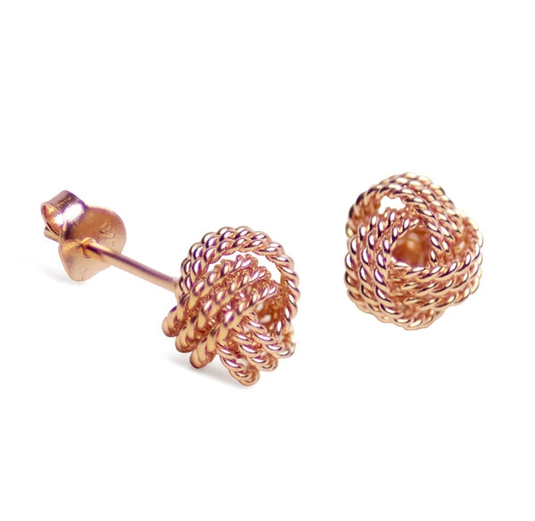 Rose Gold Love Knot Earrings