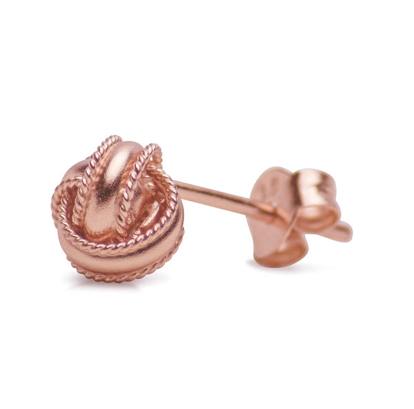 14K Rose Gold Over Sterling Silver Love Knot Earrings | SilverAndGold