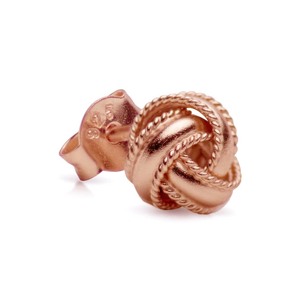 14K Rose Gold Over Sterling Silver Love Knot Earrings | SilverAndGold