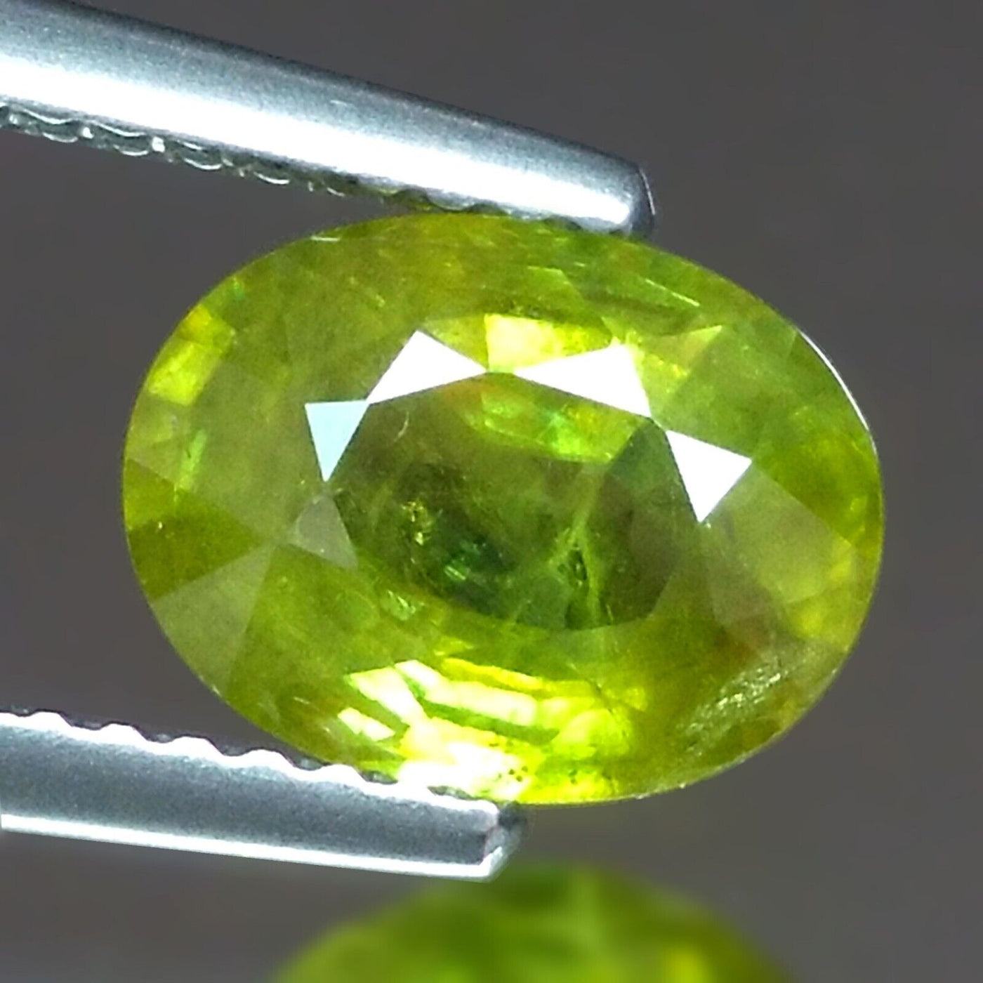 Titanite Natural Sphene Green Oval 2.14 Carat Loose Gemstone