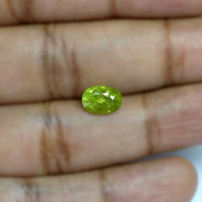 Green Titanite Sphene Oval 2.13 Carat Loose Gemstone