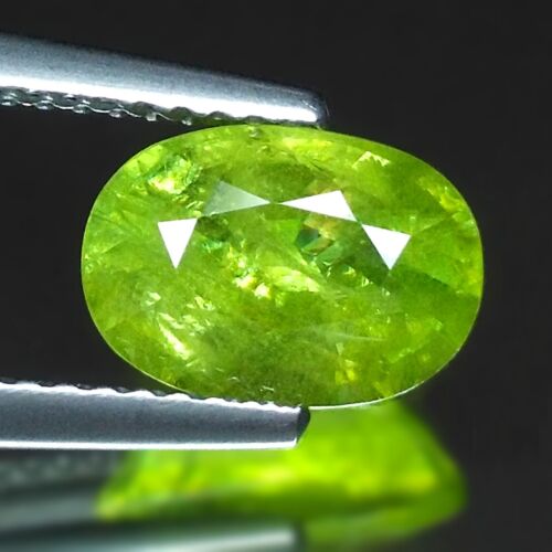 Green Titanite Sphene Oval 2.13 Carat Loose Gemstone