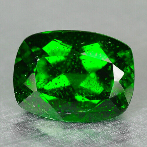 Green Chrome Diopside 1.57 Carats Cushion Cut Loose Gemstone