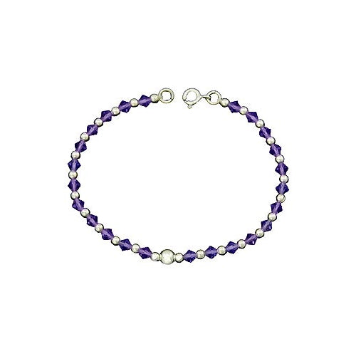 Amethyst Crystal Silver Bracelet