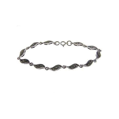 Silver Leaf and Marcasite Jewels Bracelet
