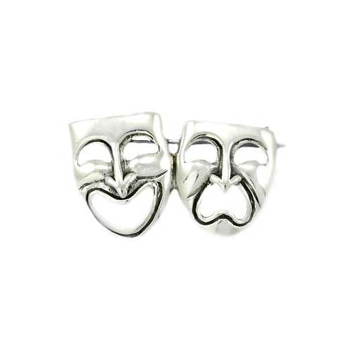 Sterling Brooch Pin: Greek Tragedy & Comedy - SilverAndGold.com Silver And Gold