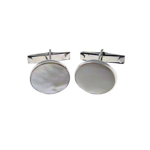 Classic Sterling Silver Pearl White Cufflinks | SilverAndGold