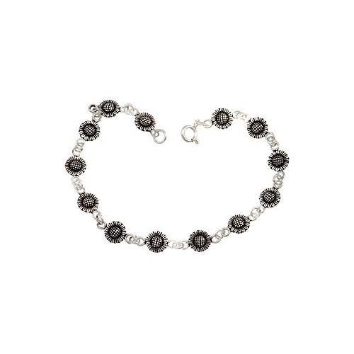 Sterling Sunflower Bracelet - SilverAndGold.com Silver And Gold
