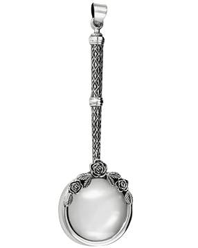 Silver & Roses Magnifying Glass Necklace